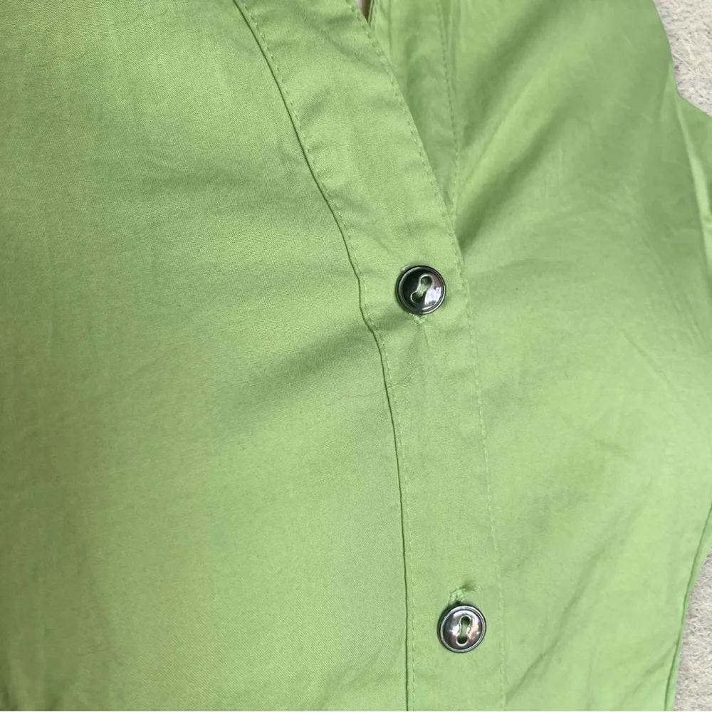 Talbots Light Green Short Sleeve Button Up Top - Picture 2 of 6